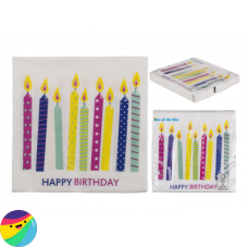 Serviete Happy Birthday Svečke Serviete Happy Birthday Svečke
